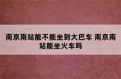 南京南站能不能坐到大巴车 南京南站能坐火车吗